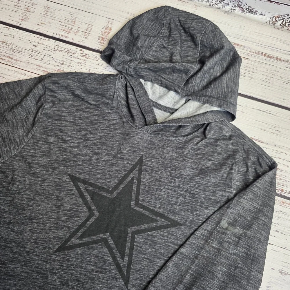 Nike Dallas Cowboys NFL Team Dri-Fit Hoodie Long Sleeve T-Shirt‎ Mens Large Gray